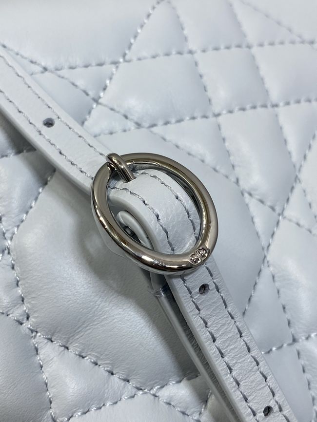 Dior Adiorable Top Handle Mini Bag Macrocannage Lambskin S1713OGY white