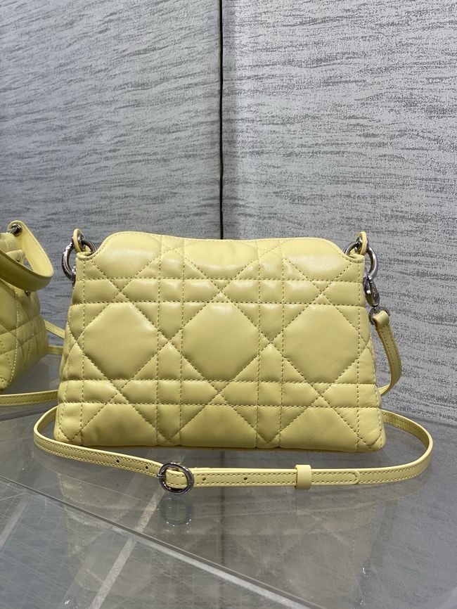 Dior Adiorable Top Handle Mini Bag Macrocannage Lambskin S1713OGY yellow