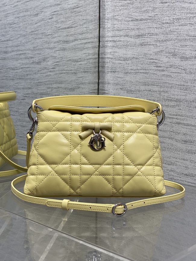 Dior Adiorable Top Handle Mini Bag Macrocannage Lambskin S1713OGY yellow