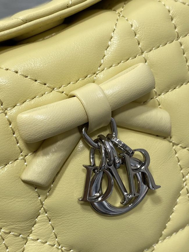 Dior Adiorable Top Handle Mini Bag Macrocannage Lambskin S1713OGY yellow