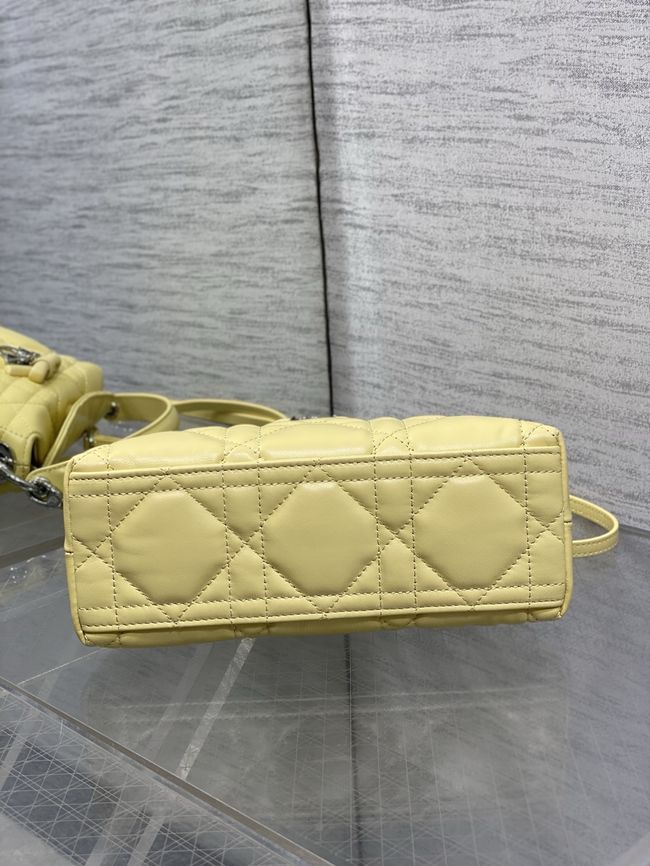 Dior Adiorable Top Handle Mini Bag Macrocannage Lambskin S1713OGY yellow