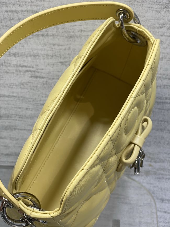 Dior Adiorable Top Handle Mini Bag Macrocannage Lambskin S1713OGY yellow