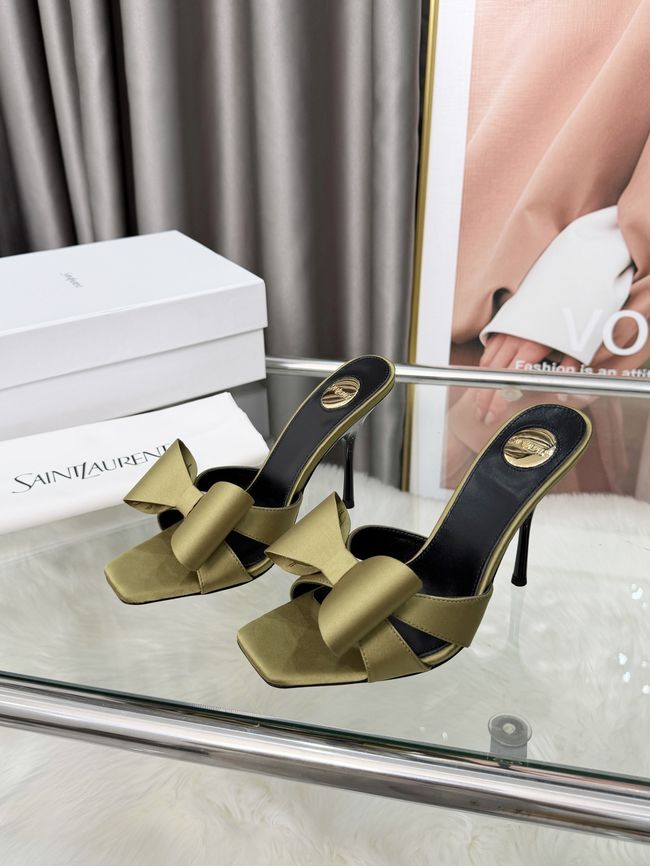 Saint Laurent BABYLONE mules in satin 10CM F6629-5