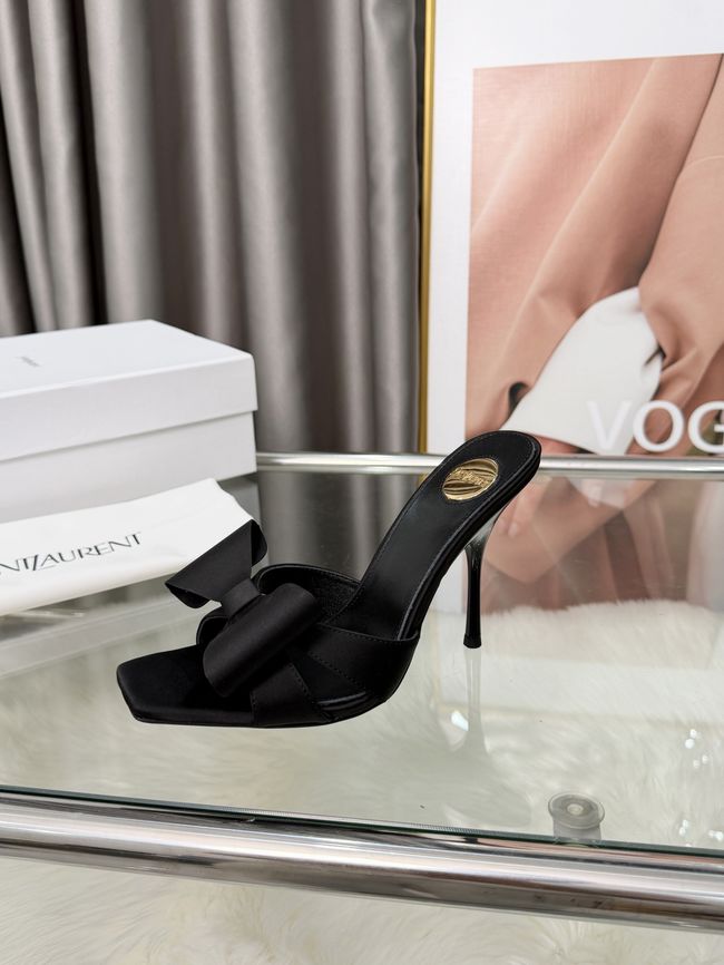 Saint Laurent BABYLONE mules in satin 10CM F6629-1
