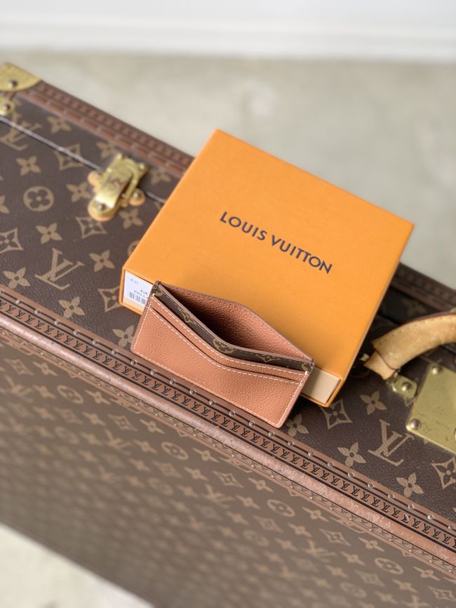 Louis Vuitton Double Card Holder Low Key M26815 tan