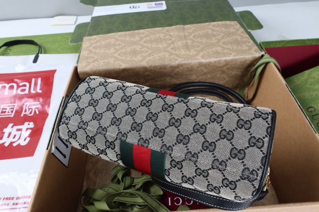 Gucci Borsetto medium boston bag canvas 866732 black