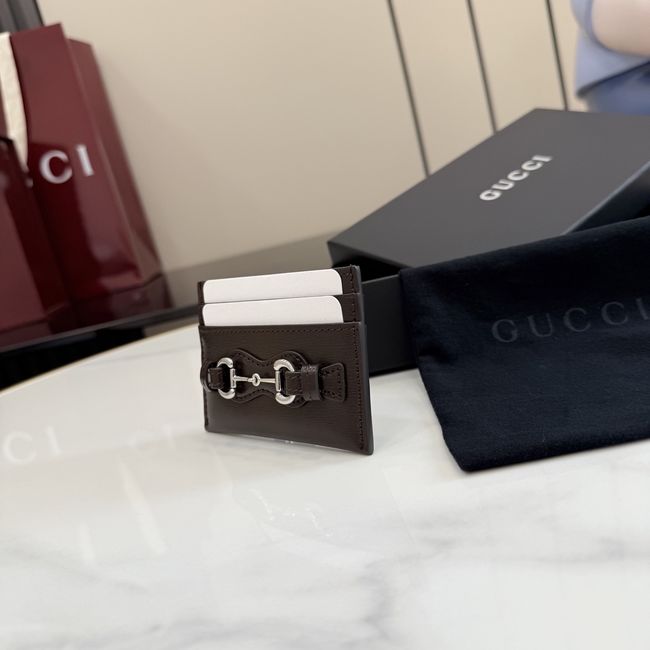 Gucci Card case with Horsebit A006YR dark brown
