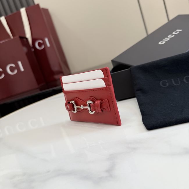 Gucci Card case with Horsebit A006YR red