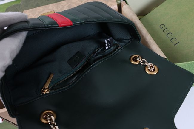 Gucci Jetset GG Marmont medium shoulder bag A005XW dark green