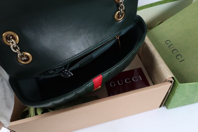 Gucci Jetset GG Marmont medium shoulder bag A005XW dark green