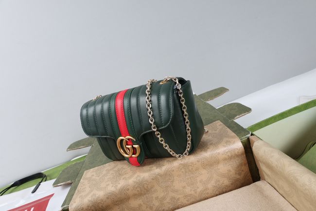 Gucci Jetset GG Marmont small shoulder bag A006X1 Dark green Gucci Jetset GG Marmont small shoulder bag A006X1 Dark green