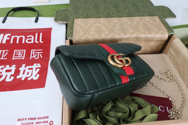 Gucci Jetset GG Marmont small shoulder bag A006X1 Dark green Gucci Jetset GG Marmont small shoulder bag A006X1 Dark green