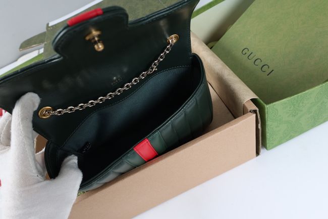 Gucci Jetset GG Marmont small shoulder bag A006X1 Dark green Gucci Jetset GG Marmont small shoulder bag A006X1 Dark green