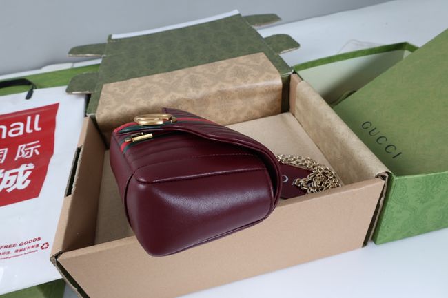 Gucci Jetset GG Marmont small shoulder bag A006X1 burgundy