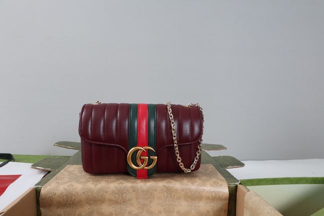 Gucci Jetset GG Marmont small shoulder bag A006X1 burgundy