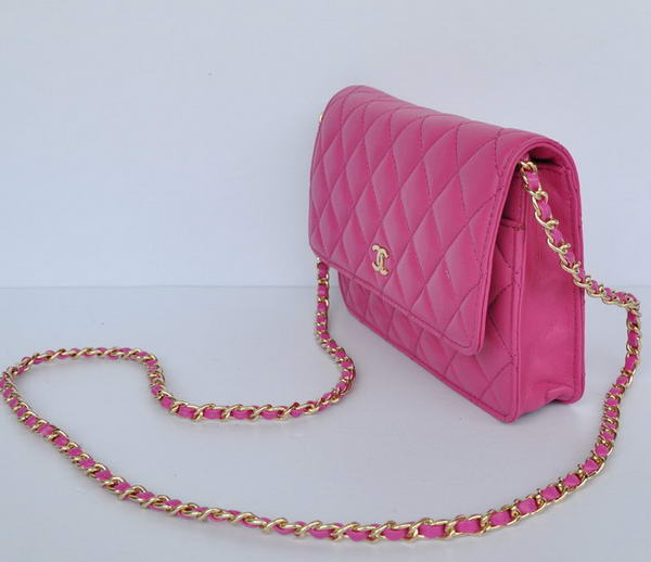 New Color Chanel A33814 Rosy Sheepskin Leather Flap Bag Gold