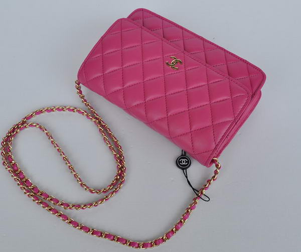 New Color Chanel A33814 Rosy Sheepskin Leather Flap Bag Gold