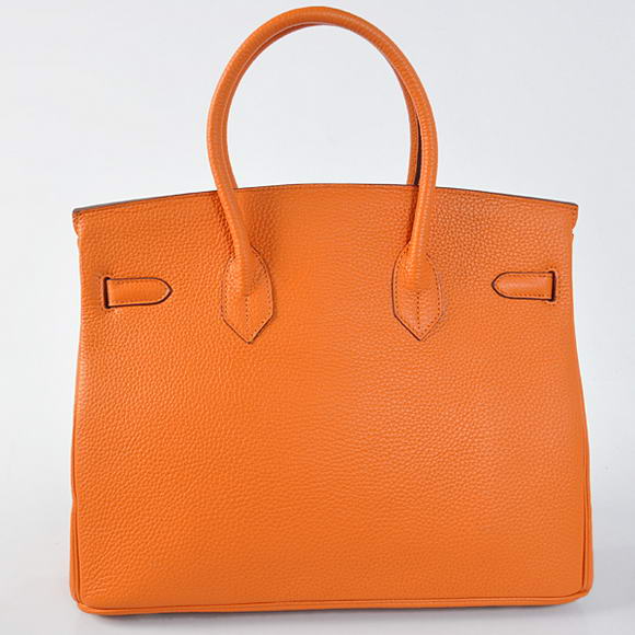 Hermes Birkin 35CM Tote Bags Togo Leather Orange Golden