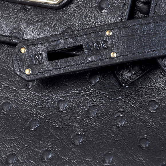 Hermes Birkin 35CM Tote Bags Ostrich Togo Leather Black Golden