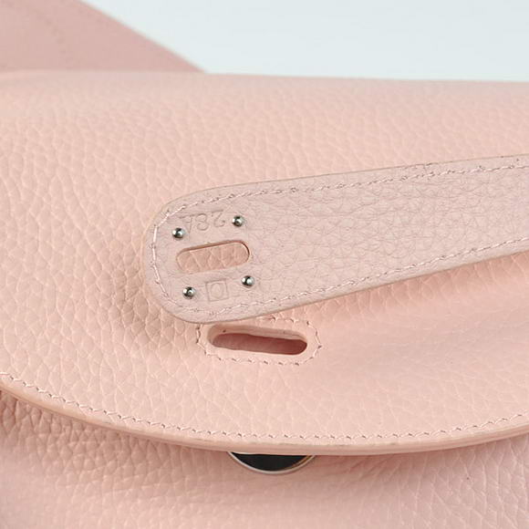 Hermes Lindy 30CM Havanne Handbags 1057 Pink Leather Silver Hardware