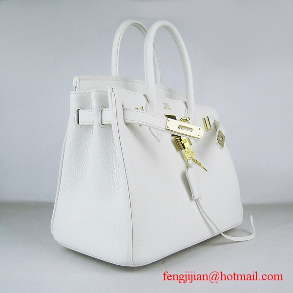 Hermes Birkin 30cm Togo Leather Bag White 6088