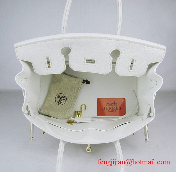 Hermes Birkin 30cm Togo Leather Bag White 6088
