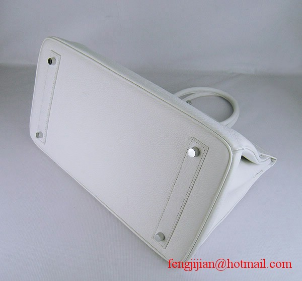 Hermes Birkin 40cm Togo Bag 6099 Light White silver padlock