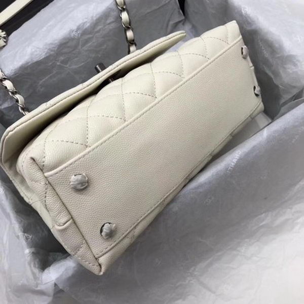 Chanel Classic Top Handle Bag White Cannage Pattern A92290 Red Chanel Classic Top Handle Bag White Cannage Pattern A92290 Red
