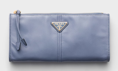 Prada Leather pouch 1MB051 Aviation Blue Prada Leather pouch 1MB051 Aviation Blue