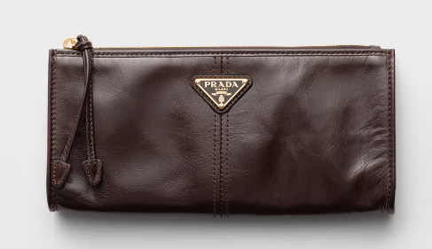 Prada Leather pouch 1MB051 dark brown Prada Leather pouch 1MB051 dark brown