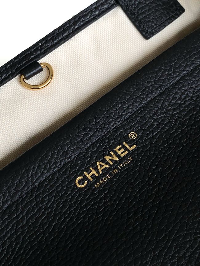 CHANEL Small Tote AS6288 white&black