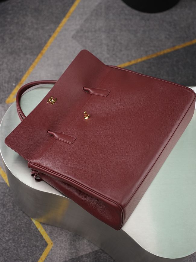 Chanel 26S Grained Calfskin Shopping Bag AS6289 Burgundy