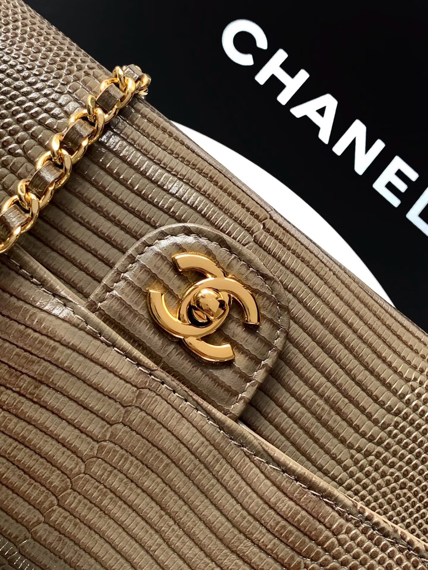 Chanel 26A Original Leather CC Handbag A6430 Khaki