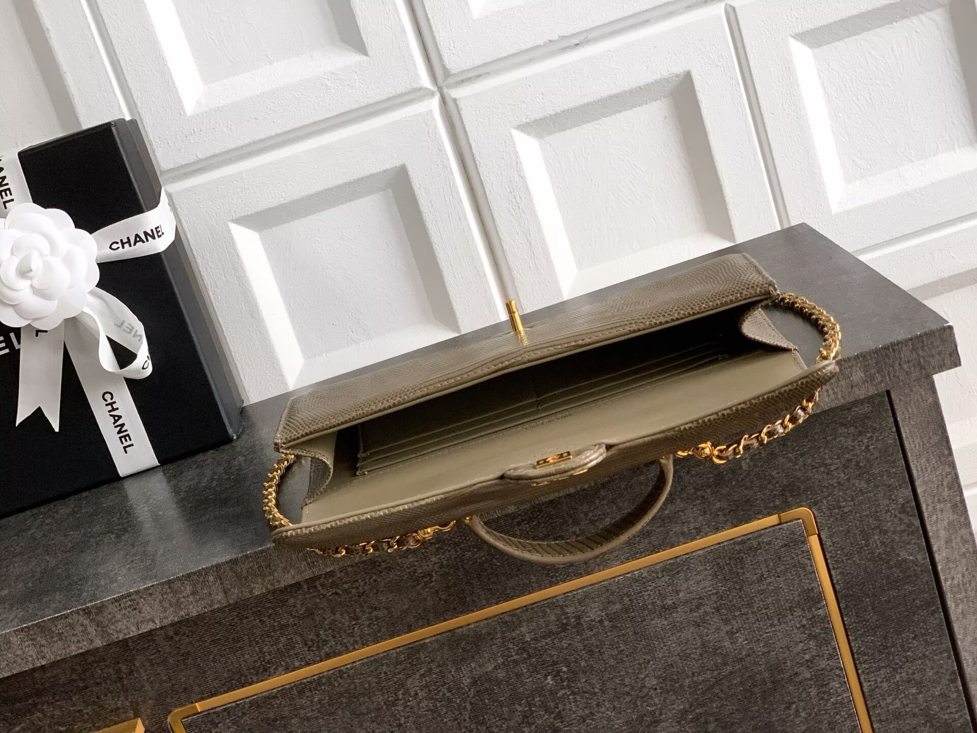 Chanel 26A Original Leather CC Handbag A6430 Khaki
