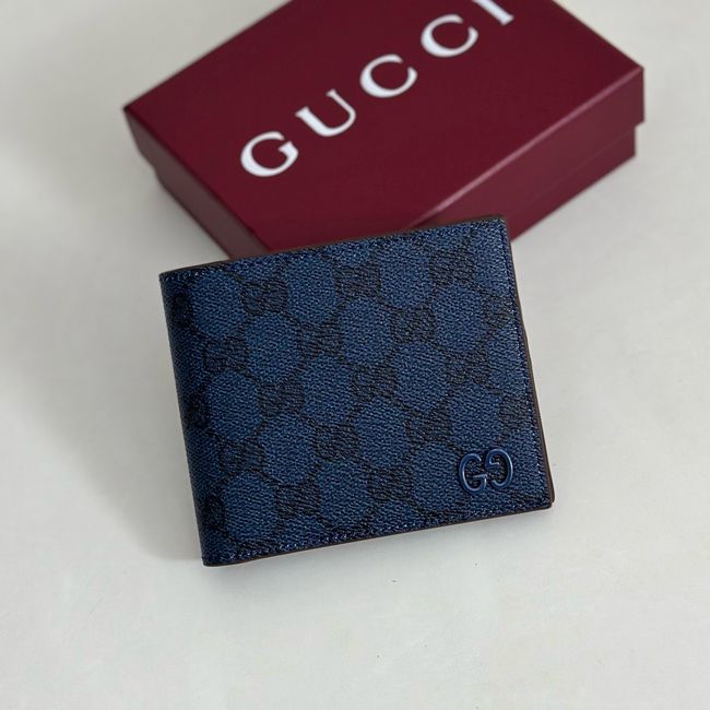 Gucci Dusty interior GG bi-fold wallet 768243 dark blue&brown Gucci Dusty interior GG bi-fold wallet 768243 dark blue&brown