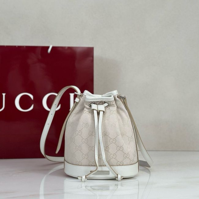 Gucci Mini bucket bag with Gucci plaque 875802 Ivory