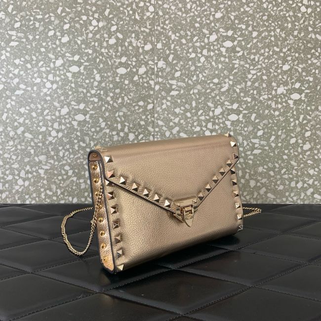 VALENTINO ROCKSTUD Small Calfskin Handbag VA088 Champagne