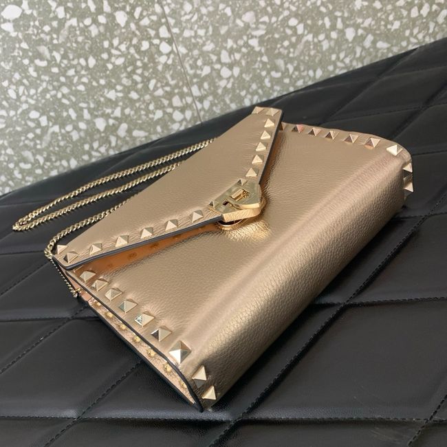 VALENTINO ROCKSTUD Small Calfskin Handbag VA088 Champagne