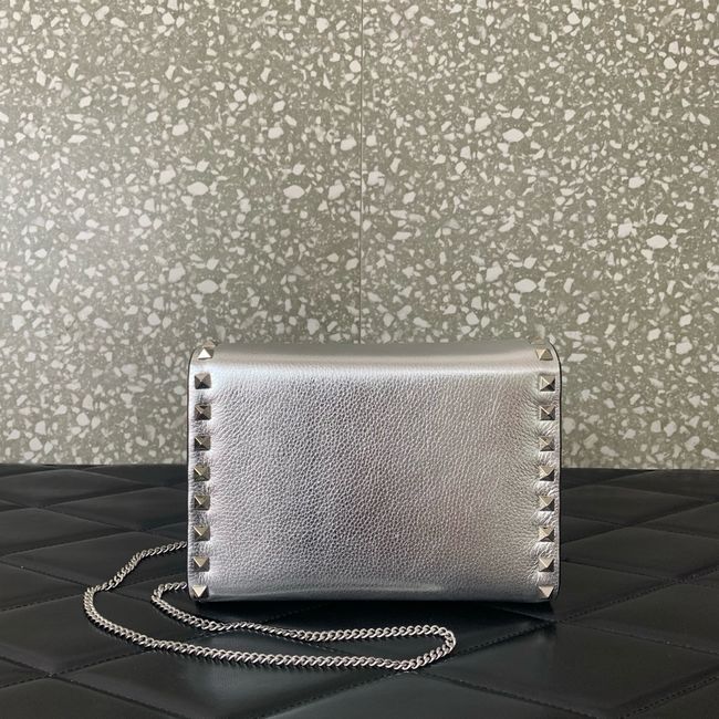 VALENTINO ROCKSTUD Small Calfskin Handbag VA088 Silver VALENTINO ROCKSTUD Small Calfskin Handbag VA088 Silver