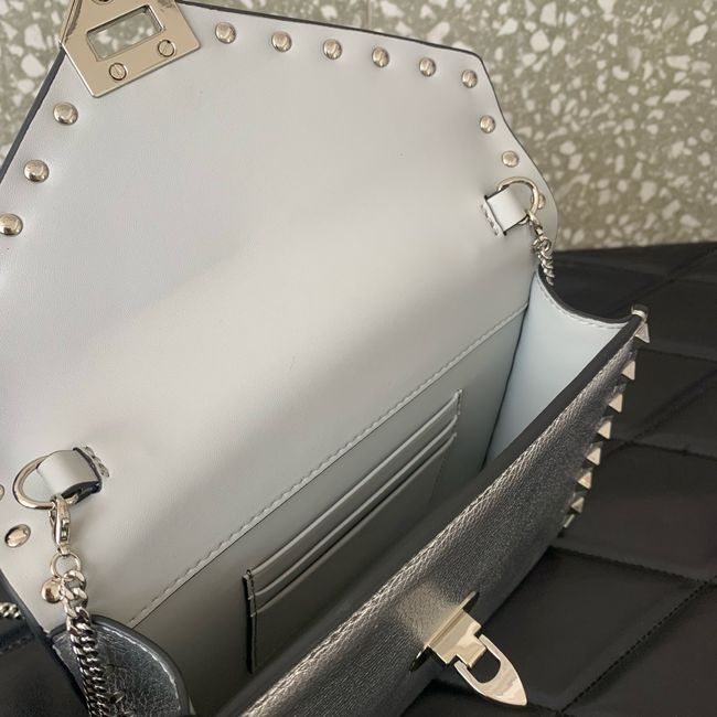 VALENTINO ROCKSTUD Small Calfskin Handbag VA088 Silver VALENTINO ROCKSTUD Small Calfskin Handbag VA088 Silver