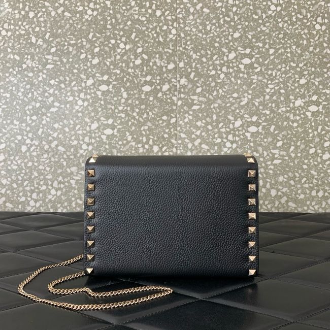 VALENTINO ROCKSTUD Small Calfskin Handbag VA088 black&gold