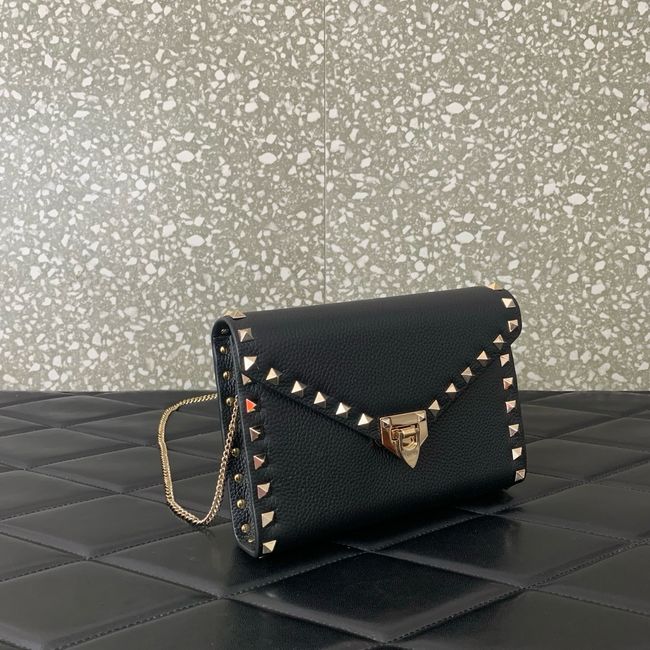 VALENTINO ROCKSTUD Small Calfskin Handbag VA088 black&gold