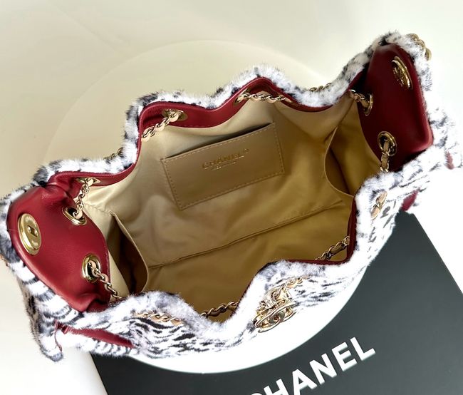 CHANEL 25 Mini Handbag AS5631 white & Black