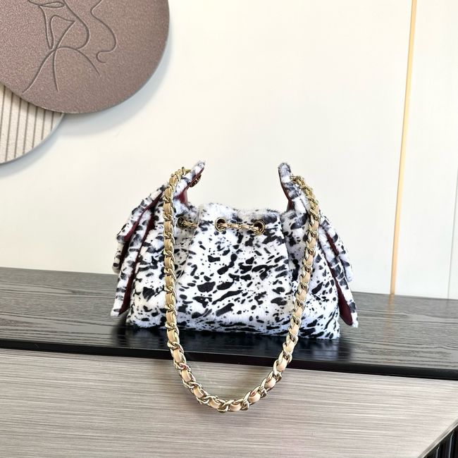 CHANEL 25 Mini Handbag AS5631 white & Black