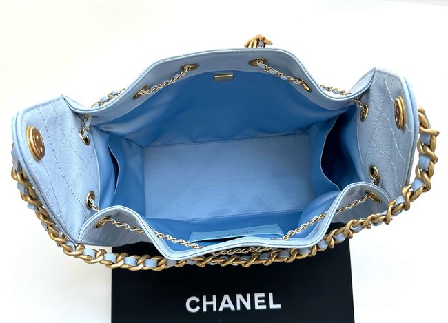 CHANEL 25 SMALL HANDBAG AS5293 sky blue