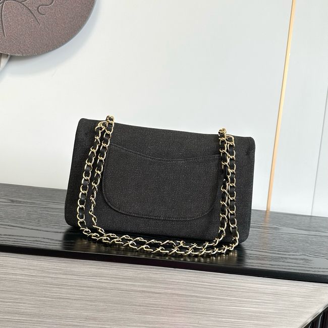 Chanel Classic 11.12 Handbag A01112 Embroidered Denim black Chanel Classic 11.12 Handbag A01112 Embroidered Denim black