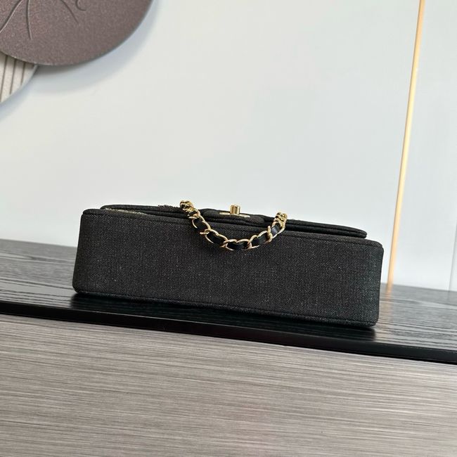 Chanel Classic 11.12 Handbag A01112 Embroidered Denim black Chanel Classic 11.12 Handbag A01112 Embroidered Denim black