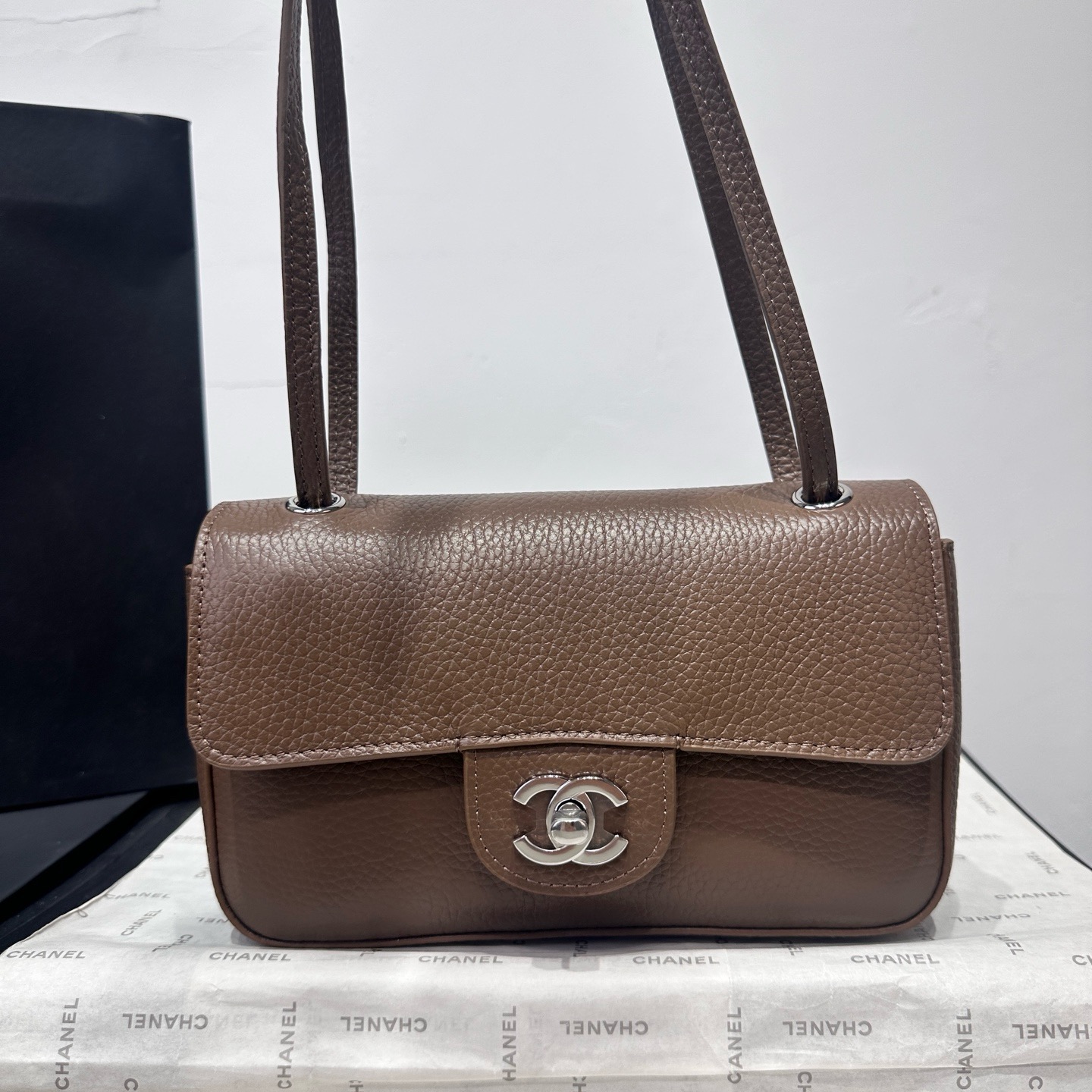 Chanel Mini Flap Bag AS6573 brown& Silver Chanel Mini Flap Bag AS6573 brown& Silver