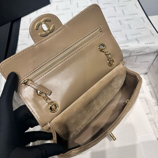 Chanel Suede Calfskin Shoulder Bag AS6627 Khaki Chanel Suede Calfskin Shoulder Bag AS6627 Khaki