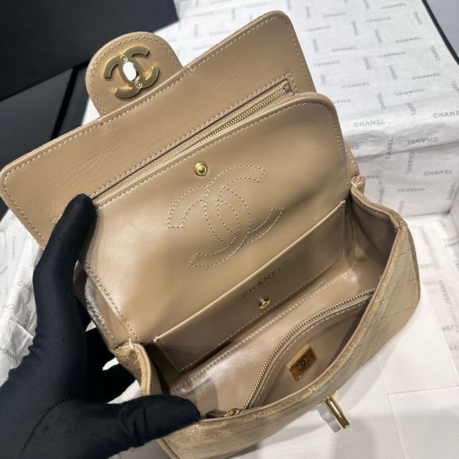 Chanel Suede Calfskin Shoulder Bag AS6627 Khaki Chanel Suede Calfskin Shoulder Bag AS6627 Khaki